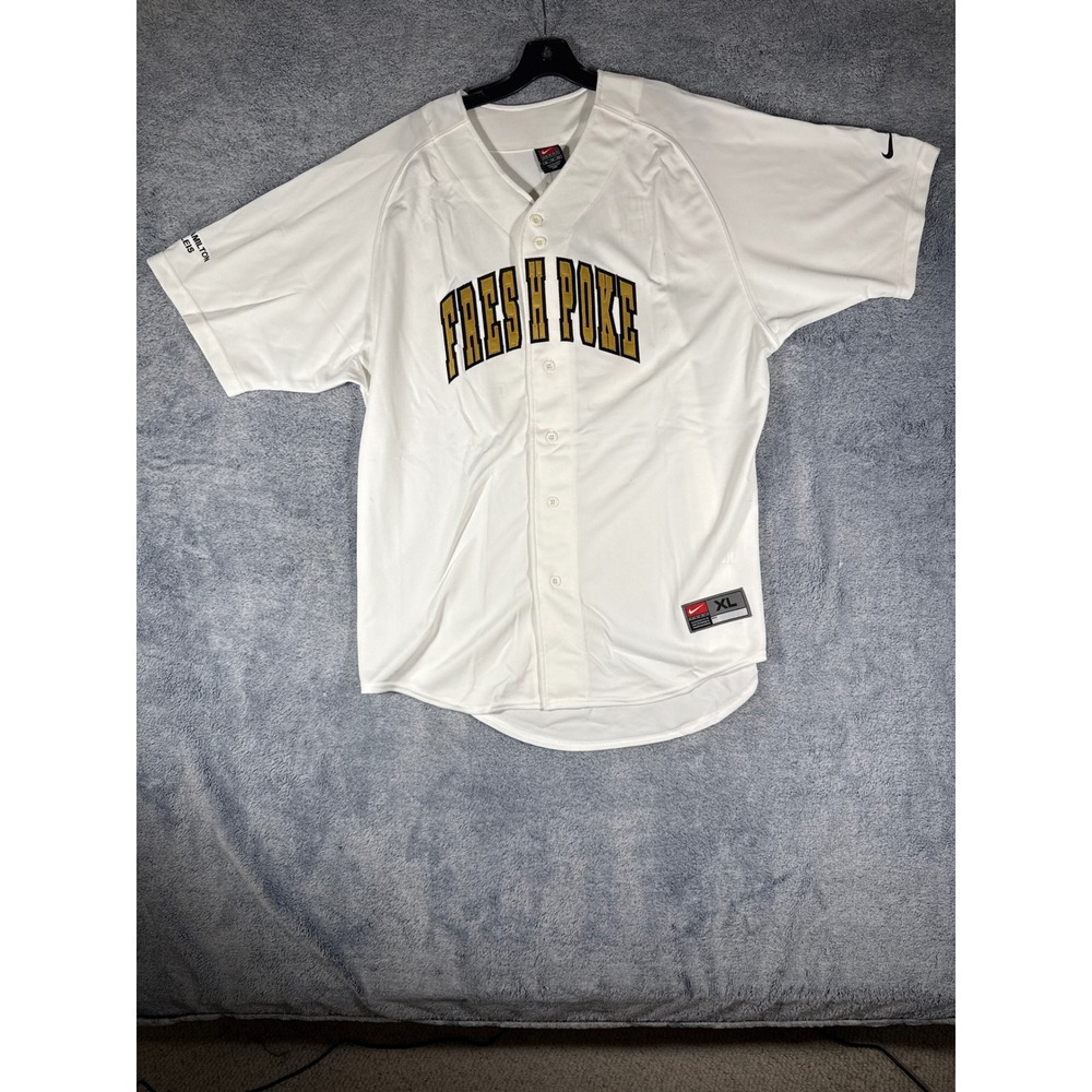 Nike Team Fresh Poke Hawaii Baseball Jersey White Gold XL Laird Hamilton‎ 24 NEW